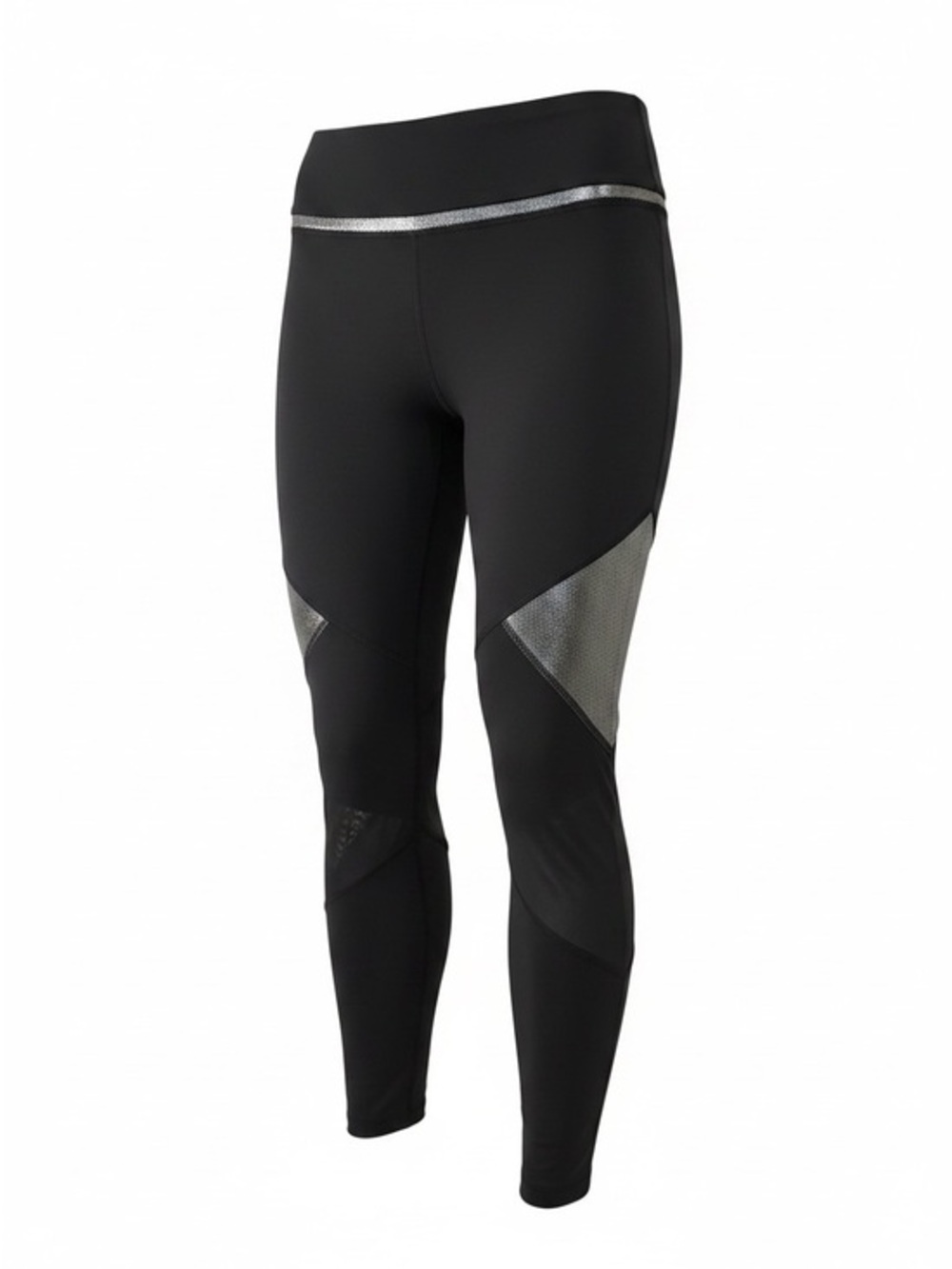 JoyLab Black Leggings with Silver Accent Panels